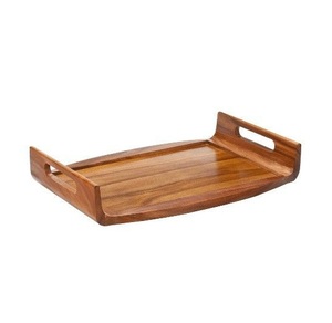 Bandeja de servicio de madera pulida de aspecto elegante 2025 Bandeja de servicio de té de café de desayuno de madera de mango de buena calidad para el hogar y el hotel a granel - Product Image 1