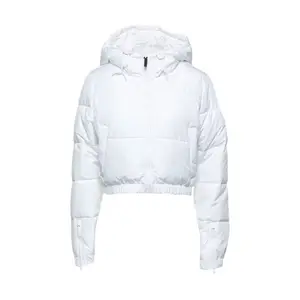 Neue Style Damen Crop Top Puffer Jacke, maßge schneiderte geste ppte Design kurze Winter jacken für Frauen mit Reiß verschluss