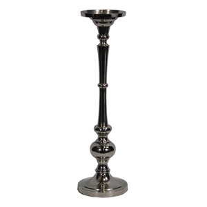 Polished Silver Traditional Spindle <b>Candlestick</b> Classic Turned-Look Metal Pillar Candle <b>Holder</b> - Product Image 6