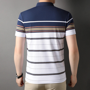 100% Cotton, Short Sleeve, Anti-wrinkle, Men's <b>T</b>-<b>shirts</b> Polo Men's Polo <b>Shirt</b> Casual Classic Striped with Turn Down <b>Collar</b> Oem - Product Image 2