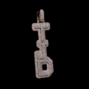 Letter <b>Pendant</b> 925 Sterling <b>Silver</b> Moissanite Diamond Bling <b>Necklace</b> Charm for <b>Men</b> & Women Custom Jewelry - Product Image 2