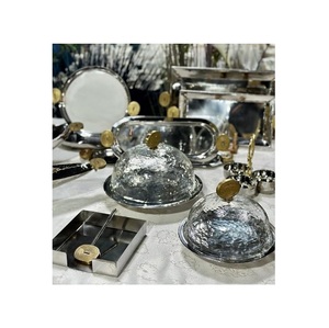 Set Of 2 Different Sizes <b>Cake</b> Server With Lid Round Shape Wooden <b>Cake</b> Server With <b>Glass</b> Cover And MOP Knob - Product Image 5