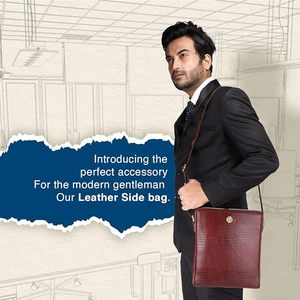 Hammonds Flycatcher Genuine <b>Leather</b> Travel <b>Messenger</b> Sling <b>Bag</b> 1 Compartment 1 Inner Zipper Stylish Front Design Durable Fashion - Product Image 2
