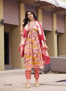 ชุดเคอร์ติพาลาซโซชุดพิมพ์ลายฟอยล์ปักลายสำหรับงานแต่งงานดีไซน์เนอร์ปากีสถาน - Product Image 5