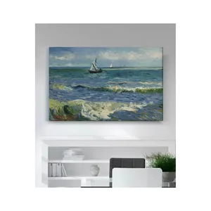 ภาพพิมพ์บนผืนผ้าใบเรือตกปลาของฟิดา แวนโก๊ะในทะเลที่มีคลื่นกระเพื่อม - Product Image 6