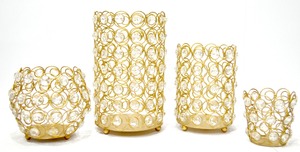 ชุดเชิงเทียนโลหะอินเดีย2ชิ้นพร้อมกรอบเคลือบสีทองสำหรับตกแต่งบ้านโรงแรมร้านอาหาร - Product Image 5