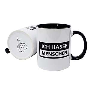 Handmade Modern <b>Ceramic</b> <b>Cups</b> 'I Hate People' Mug 400ml Capacity Microwave Safe Hot & Cold Thermal Insulation for Giveaways - Product Image 1