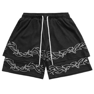 กางเกงขาสั้นแนวสตรีทผ้าโพลีเอสเตอร์100% 2-in-1กางเกงขาสั้นของผู้ชายลายพื้น2-in-1เป็นมิตรกับสิ่งแวดล้อมดีไซน์ล่าสุดสำหรับฤดูร้อน - Product Image 2