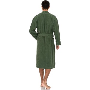 Bata de baño de algodón orgánico 100% transpirable de calidad superior térmica Waffle Kimono ropa de dormir para hombres Sexy 5 estrellas Hotel inspirado - Product Image 2