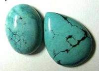 PDM Gems Cabochons en turquoise tibétaine 100% naturelle, formes variées et lisses, pour bijoux et boucles d'oreilles, pierre précieuse de guérison, en vente, OEM