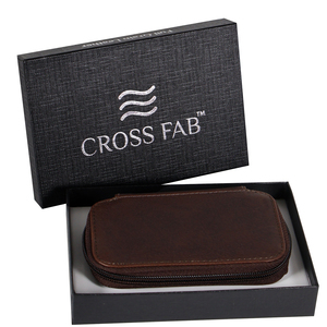 Funda para llaves personalizable de 6 teclas de cuero genuino con estilo hecho a mano, Cartera de moda con cremallera, tarjetero de débito y crédito, llave de casa - Product Image 6