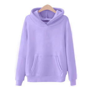 Suéter de Punto Cálido para Mujer, Color Morado Otoñal, Moda de Invierno, Color Sólido, Sudadera con Capucha Transpirable para Primavera - Product Image 1