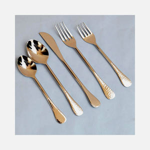 Portugal Cuillère En Acier Inoxydable Cuisine Or Rose Poli Poignée En Acier Inoxydable Fourchette Cuillère Couverts Ensemble - Product Image 6