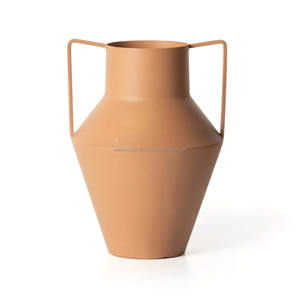 แจกันตกแต่งโต๊ะพร้อมด้ามจับลายโลหะ และแจกันดอกไม้สำหรับห้องนั่งเล่น สำนักงาน และห้องครัว - Product Image 2