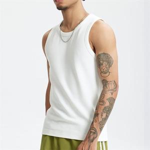 2025 été nouveaux hommes haute rue Style sans manches débardeur gilet gilet en détresse frit couleur Patch hommes sans manches - Product Image 5