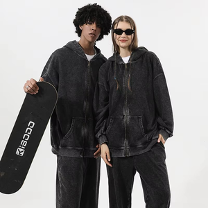 Sudadera con Capucha Retro Vintage Lavada para Hombre, Corte Regular, Bordado Technics, 100% Algodón Felpa, Estilo Urbano de Invierno - Product Image 5