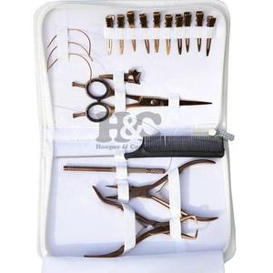 Nouveautés : Kit d'outils pour extensions de cheveux en acier inoxydable or rose – Pinces, clips, aiguilles en C, micro-perles – Usage professionnel - Product Image 5