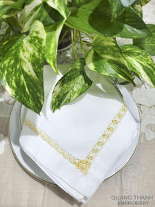 Servilleta de cena de diseño hecho a mano Hemstitch, servilleta de mesa clásica de algodón blanco de alta calidad para eventos de Hotel en casa - Product Image 2