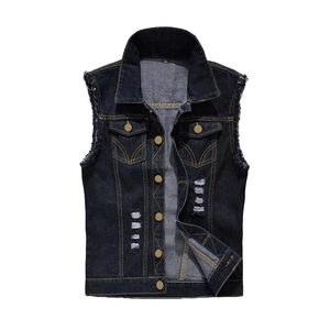 Gilet en jean unisexe pour homme et femme, nouveau design tendance, respirant, sans manches, veste de cow-boy, gilet en jean à capuche pour femme - Product Image 4
