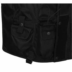 Chaleco de seguridad de poliéster Unisex de alta visibilidad Ranura de identificación con cremallera frontal personalizable para uso industrial de patrulla para uso de guardia OEM - Product Image 5