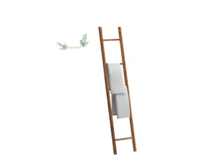 Eco-friendly Natural Bamboo Towel Ladder Vietnam Hanging Clothes Bathroom, Bedroom with 6 pars