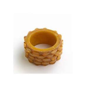 Rond de serviette en laiton doré gaufré à motif de fleurs Rond de serviette en laiton antique bon marché Anneaux de serviette monogrammés - Product Image 6