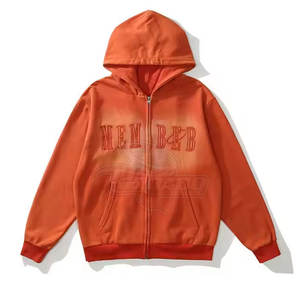 Sudadera con Capucha de Estilo Moderno, Nueva Colección de Invierno, Color Sólido, para Hombre, con Apliques Bordados Desgastados, de Algodón y Poliéster, Corte Holgado - Product Image 6