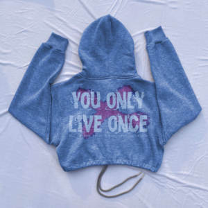 Sweat-shirt à capuche court pour femme, respirant, hiver, personnalisable avec logo, style streetwear décontracté, 100% coton molletonné - Product Image 1