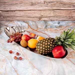 Bols décoratifs en métal pour table royale hôtels cuisine et vaisselle collations en aluminium bol de service à salade de forme ovale - Product Image 3