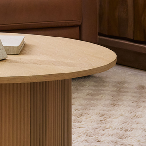 Mesa de Centro de Madera de Mango Pulida, Mesa de Centro Moderna de Madera con Acabado Natural, Muebles para Sala de Estar, Decoración del Hogar - Product Image 5