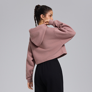 เสื้อฮู้ดดี้ผ้าฟลีซคุณภาพพรีเมียมจาก Ville Sports High Street สวมใส่สบาย ทรงหลวม ปลายแขนเสื้อแบบริบ สำหรับผู้หญิง - Product Image 4