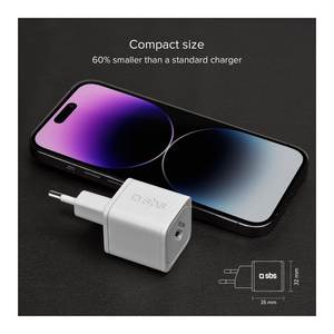 Cargador y Adaptador USB Tipo-C NANOTUBE 20W GaN Power Delivery Blanco, Categoría de Producto TETRGAN1C20W - Product Image 3