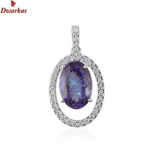Bijoux fins de luxe 925 argent sterling tanzanite pierres précieuses CZ pendentif collier femmes hommes cadeau anniversaire - Product Image 2