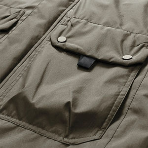 Chaqueta ultraligera de senderismo para invierno, impermeable, con cuello levantado, con capucha, tela recubierta a prueba de viento, cremallera sólida, venta al por mayor para exteriores - Product Image 3