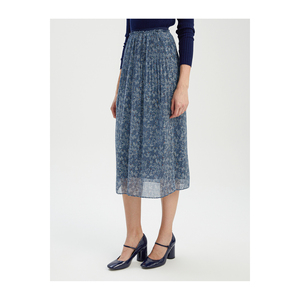 Falda midi de gasa estampada para mujer, sin bolsillos, sin forro - Product Image 6