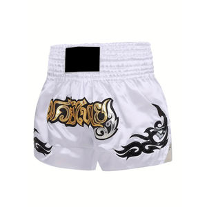 Pantalones Cortos de Muay Thai Bordados para Hombre, de Primera Calidad, Personalizados, con Cintura Elástica Activa, para Entrenamiento de Lucha y Boxeo - Product Image 4
