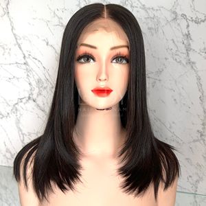 Perruques pour femmes noires os coupe droite couche frontale HD dentelle 100% cheveux humains vietnamiens - Product Image 2