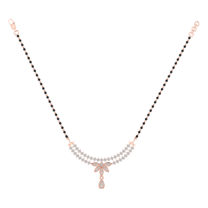Conjunto de Mangalsutra de Plata de Ley Chapada en Oro con Cadena Ajustable de 43 cm, 50 Piedras de Circonia Cúbica, Peso de 7.0 g - Product Image 1