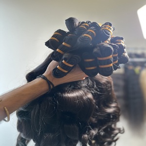 Paquetes de cabello humano crudo sin procesar Proveedor mayorista Indian Temple Virgin Cutticle Aligned Hair Proveedor Grado 12A Indian Raw Hair - Product Image 1