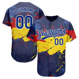Maillot de baseball sur mesure respirant grande taille en gros, maillots d'équipe imprimés par sublimation OEM 100% polyester - Product Image 1