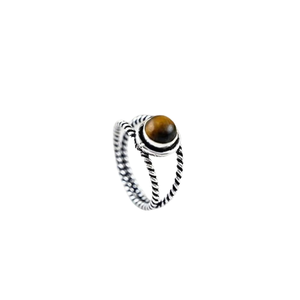Anillo de Plata de Ley 925 con Piedra de Ojo de Tigre para Mujer, Estilo Boho, Joyería de Moda, Anillo Hecho a Mano, Regalo para Mamá - Product Image 1