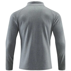 T-shirt de course à manches longues pour homme, demi-zip, automne-hiver, haut de sport fitness, respirant, tricoté, imprimé sur le devant, réfléchissant - Product Image 2
