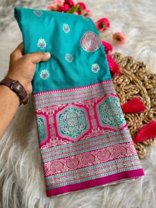 Seda Banarasi de excelente calidad con Sari de diseño tradicional, fabricante y proveedor de la India al precio más bajo - Product Image 4