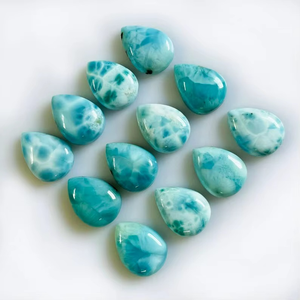 Cabujón Larimar de alta calidad, hermosa piedra preciosa combinada Larimar pulida para hacer joyería, tratamientos de piedras preciosas aplicados - Product Image 3
