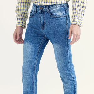 กางเกงผ้าเดนิมของผู้ชายแบบปรับแต่งได้พร้อมผ้าระบายอากาศ - Product Image 6