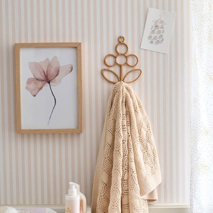 Crochets simples en forme de fleur en rotin pour la décoration de la chambre crochet de suspension de manteau de vêtements de chapeau naturel - Product Image 2