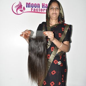 Expédition rapide, cheveux humains indiens vierges non traités, tissage brut, fermeture HD, extensions droites Remy, extensions de cheveux vierges disponibles à la vente - Product Image 3