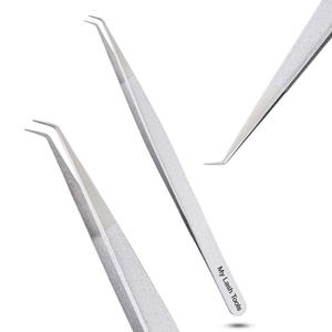 Pince à épiler professionnelle isolée pour extensions de cils, en acier inoxydable, pour volume - Product Image 1