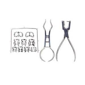 Kit de démarrage de digue en caoutchouc en acier de 12 pièces avec pince à perforer et instruments chirurgicaux – Kit dentaire professionnel - Product Image 6