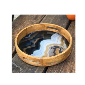 Plateau de service tissé de canne ronde élégante pour les fournitures de restaurant et d'hôtel plateaux de service de canne imprimés de haute qualité pour la vaisselle - Product Image 4